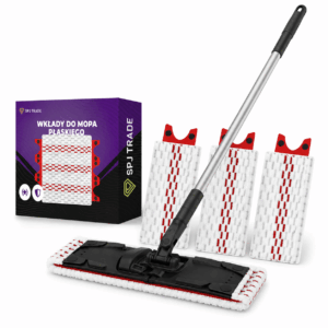 3x wkład do mopa Zestaw do mycia podłogi 35 x 14 cm - zapasowe końcówki z... - 3x wkład płaski