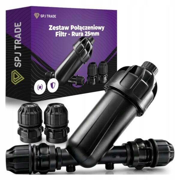 Zestaw Połączeniowy Filtr - Rura 25mm do linii kroplującej rury 2x przelot