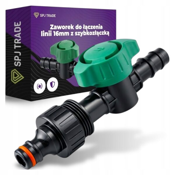 Zaworek do połączenia linii rury 16mm z szybkozłączką Zestaw przyłącze 1/2