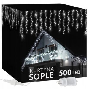 KURTYNA SOPLE 500 LED flash BIAŁE ZIMNE