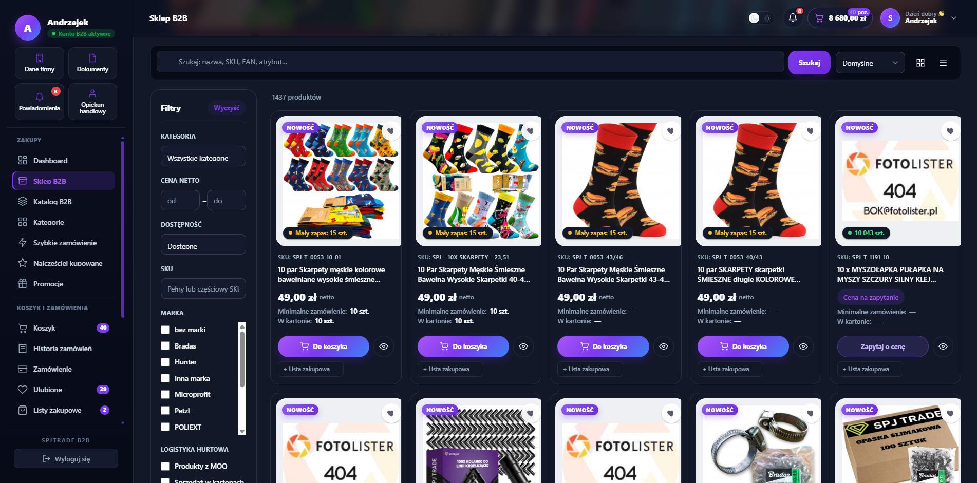 Katalog produktów B2B SPJTRADE