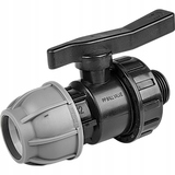 ZAWÓR KULOWY SKRĘCANY DO RUR PE 20 MM GZ 1/2" ZE ŚRUBUNKIEM