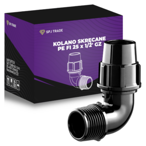 Kolanko skręcane redukcyjne PE FI 25 x GZ 1/2 lock