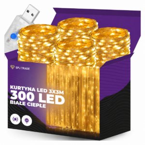 KURTYNA LED 3x3 CIEPŁY BIAŁY