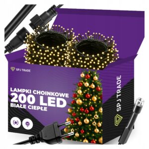 LAMPKI CHOINKOWE 200 LED CIEPŁE BIAŁY