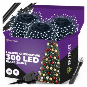 LAMPKI CHOINKOWE 300 LED ZIMNE BIAŁE