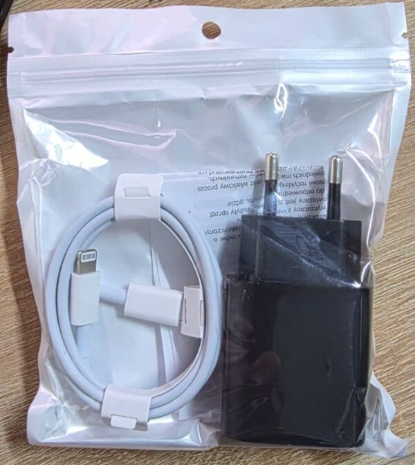 Ładowarka sieciowa 20W Czarna + Kabel USB