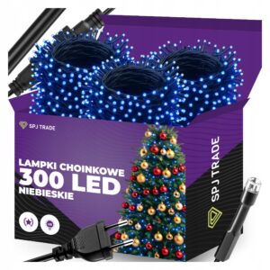 LAMPKI CHOINKOWE 300 LED NIEBIESKIE